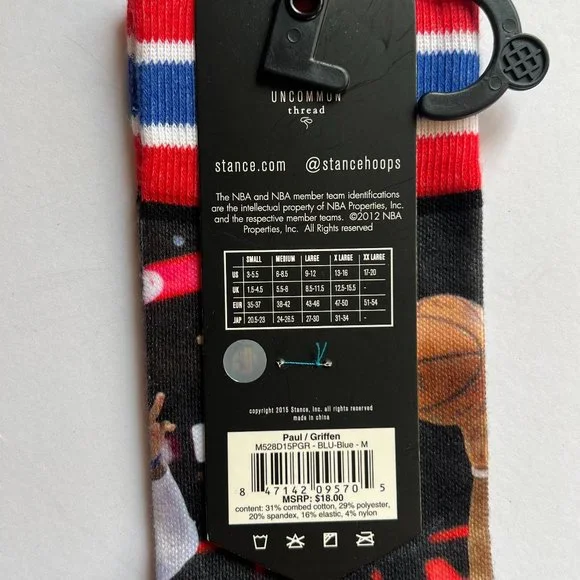 STANCE NBA Future Legends Men's Crew Socks LA Clippers PAUL/GRIFFIN M 6-8.5 NEW - Picture 7 of 7